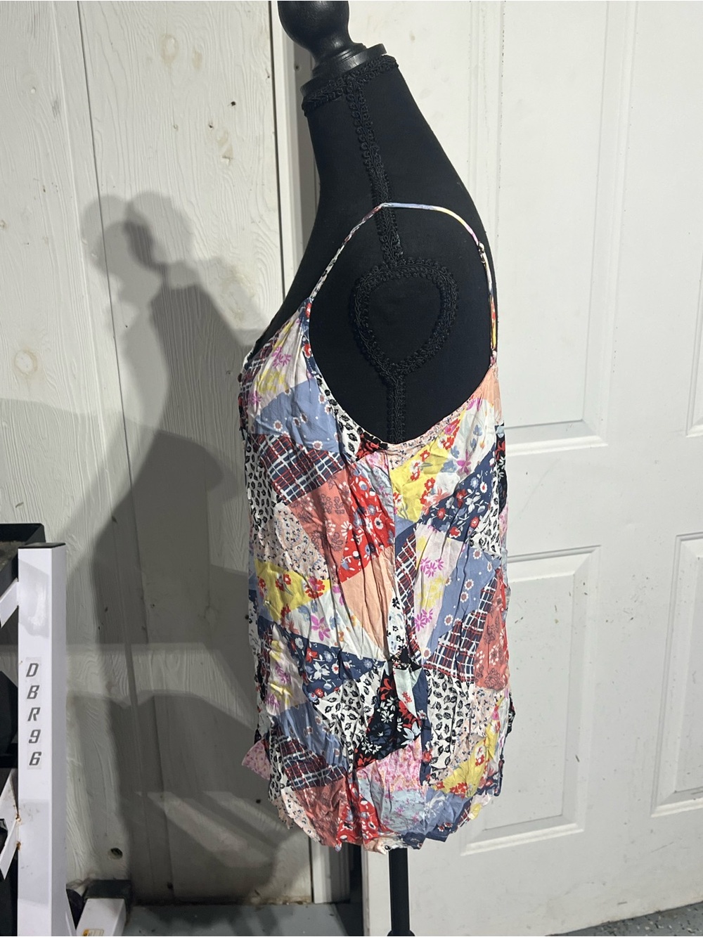 GAP Multi-Color Patchwork Spaghetti Strap Camisole - Picture 4 of 7